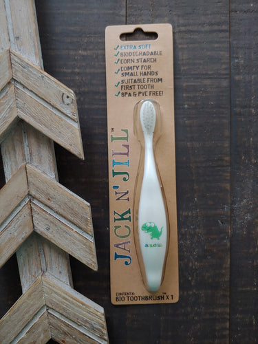 KIDS DINO BIO TOOTHBRUSH WITH COMPOSTABLE & BIODEGRADABLE HANDLE