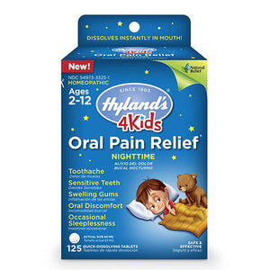 Oral Pain Relief Quick Dissolving Tablets 4 Kids ll Night Time ll Hylands, 125 Tablets - SimplyGinger