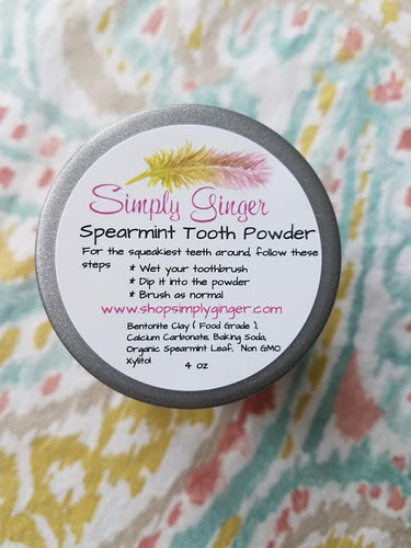 Spearmint Tooth Powder - 4 oz - SimplyGinger