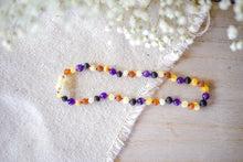 Amethyst and Honey, Black, and Buttermilk Baltic Amber Necklace