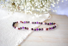 Amethyst and Rose Quartz + Raw and Polished Cherry Baltic Amber Necklace