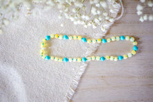 Turquoise + Raw Buttermilk Baltic Amber Teething Necklace ll General Pain ll Fatigue ll Drooling