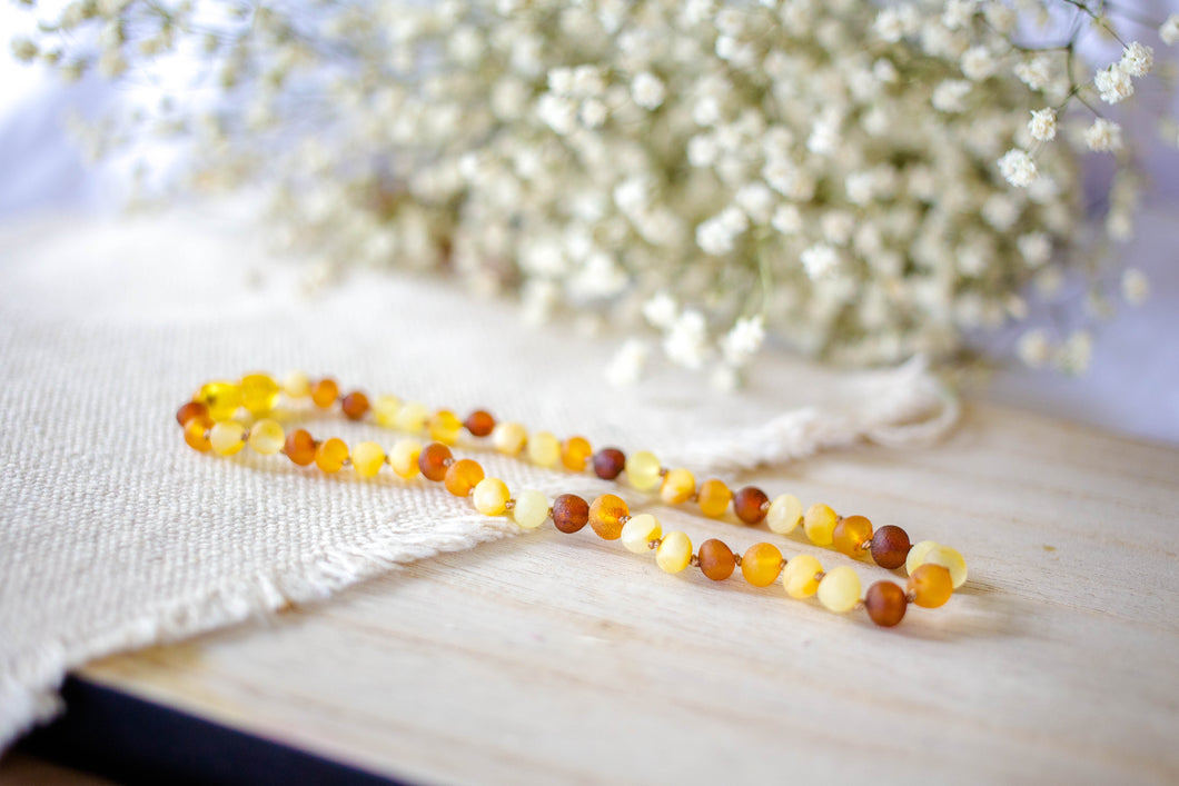 Multi Color Raw Baltic Amber Necklace