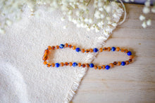 Lapis Lazuli + Raw and Polished Cognac Baltic Amber Necklace