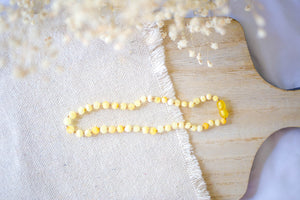 Raw Buttermilk Baltic Amber Necklace POP + Screw Clasp