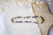 Lapis Lazuli, Aquamarine + Raw Green Baltic Amber Necklace