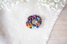 Rainbow Gemstones( 3 Rows ) + Raw Cherry Baltic Amber Necklace ll POP + Screw Clasps