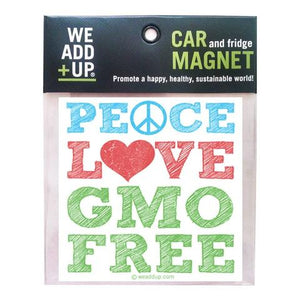 PEACE LOVE GMO FREE MAGNET - SimplyGinger
